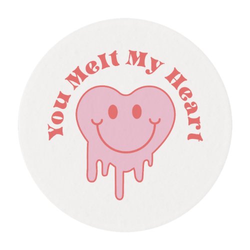 Funny Retro Groovy You Melt My Heart   Edible Frosting Rounds