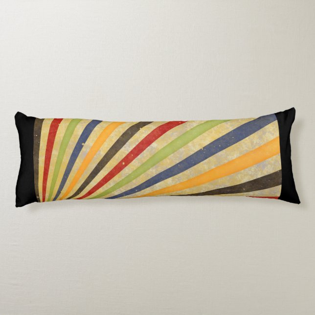 Funny Retro Grunge Rays + your idea Body Pillow (Back)