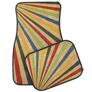 Funny Retro Grunge Rays + your idea Car Mat