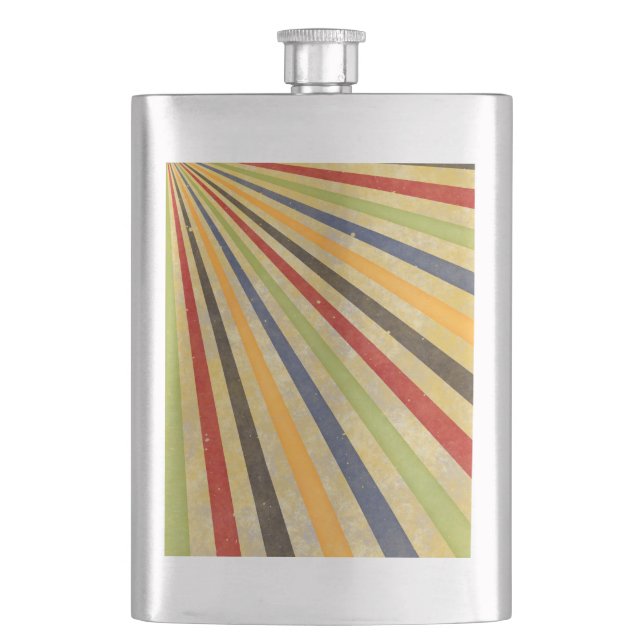 Funny Retro Grunge Rays + your idea Flask (Front)