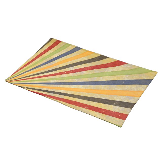 Funny Retro Grunge Rays + your idea Placemat (On Table)