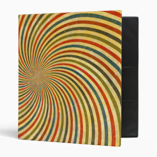 Funny Retro Grunge Swirl + your idea 3 Ring Binder