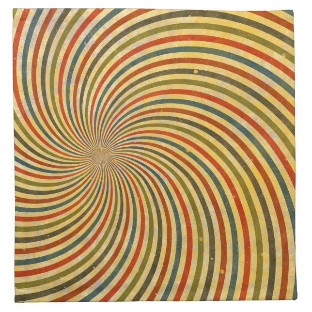Funny Retro Grunge Swirl + your idea Cloth Napkin (Front)