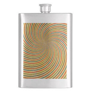 Funny Retro Grunge Swirl + your idea Flask