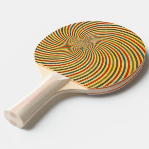 Funny Retro Grunge Swirl + your idea Ping-Pong Paddle