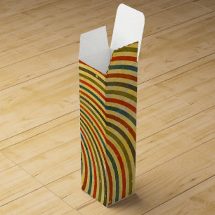 Funny Retro Grunge Swirl + your idea Wine Box