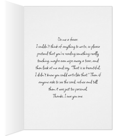 Funny Retro Happy Birthday Card Do Me A Favor (Inside (Right))