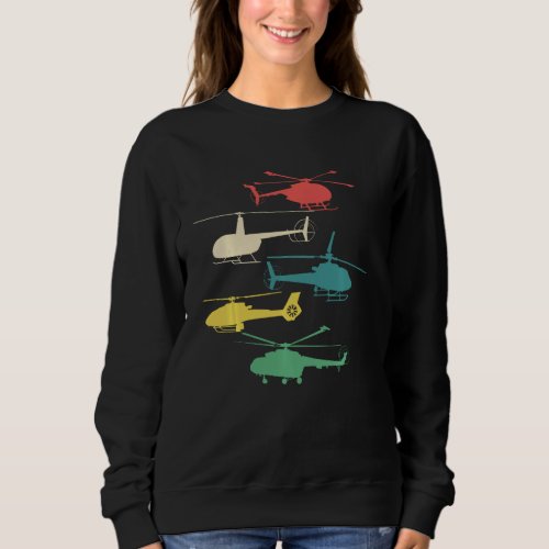 Funny Retro Helicopter  For Men Women Helicopter P Sweatshirt