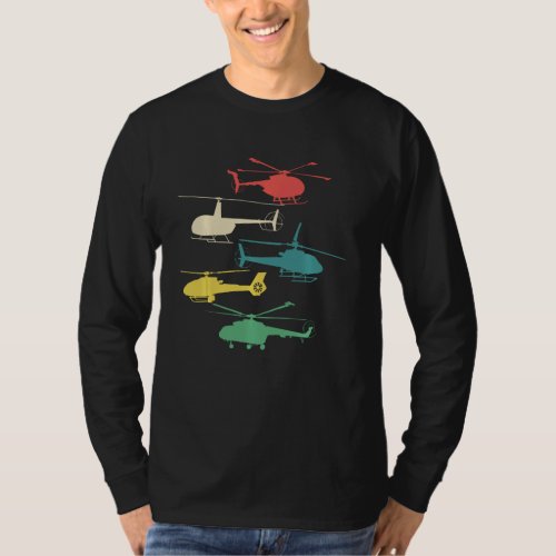 Funny Retro Helicopter  For Men Women Helicopter P T_Shirt