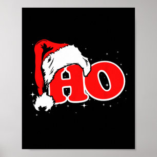 Funny, Retro, Ho, Christmas, Santa Where My Hos At Poster