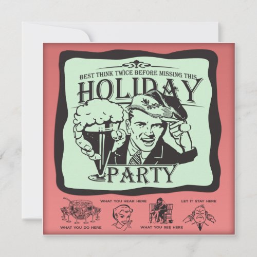 Funny Retro Holiday Party Invitation