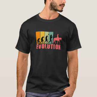 Funny Retro Horseback Riding Evolution for Girls P T-Shirt