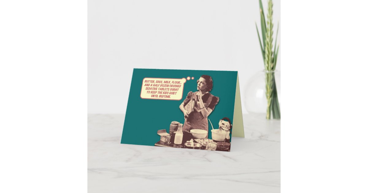 Funny Retro Housewife Card Zazzle