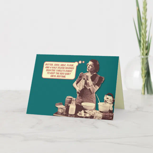 Funny Retro Housewife Card Zazzle