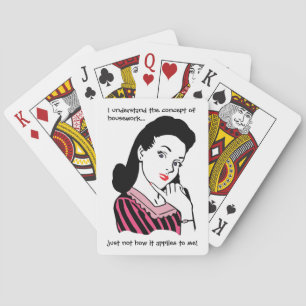 Funny Retro Housework Concept Poker Cards