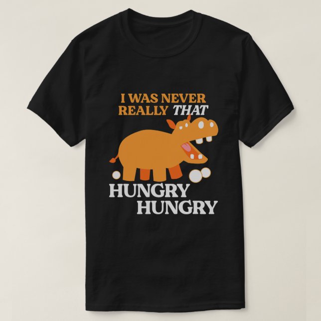 Funny Retro Hungry Board Game Hippopotamus Eating  T-Shirt (Design Front)
