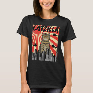 Funny Retro Japanese Catzilla Exotic Shorthair Cat T-Shirt
