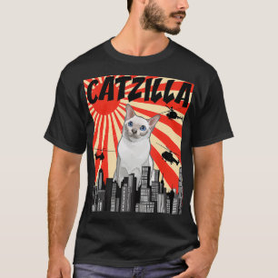 Funny Retro Japanese Catzilla Tonkinese Cat T-Shirt
