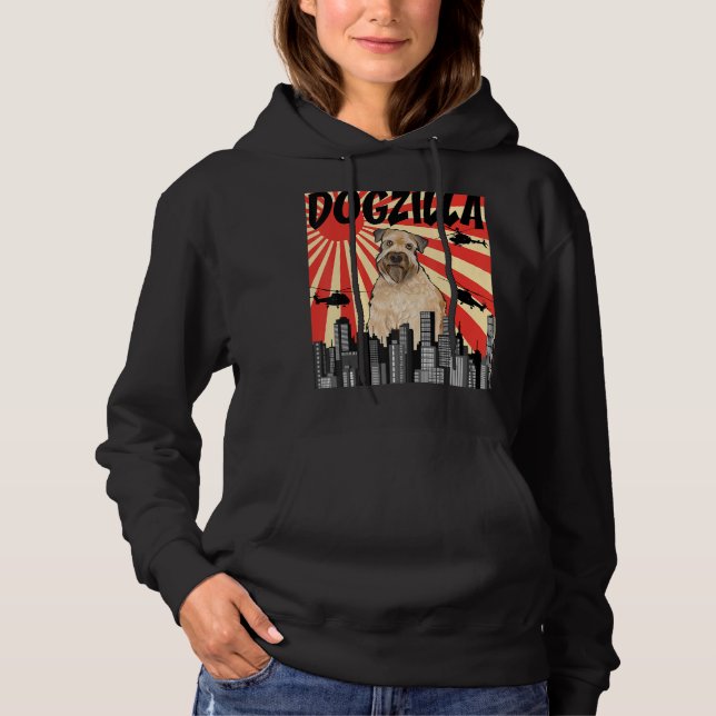 Funny Retro Japanese Dogzilla Soft Coated Wheaten  Hoodie (Front)