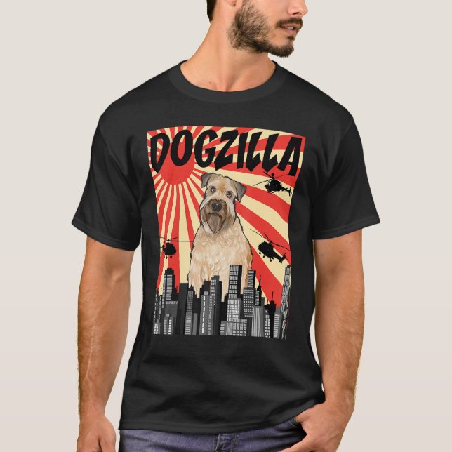 Funny Retro Japanese Dogzilla Soft Coated Wheaten  T-Shirt (Front)