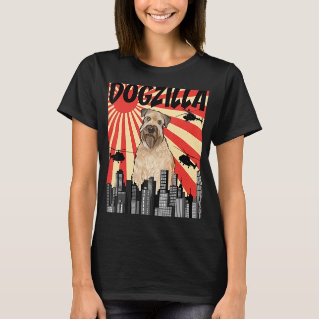 Funny Retro Japanese Dogzilla Soft Coated Wheaten  T-Shirt (Front)