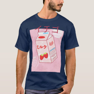 Funny Retro Japanese Kawaii Strawberry Milk Shake T-Shirt
