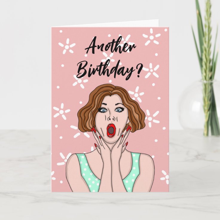 Funny retro lady Birthday Card Zazzle