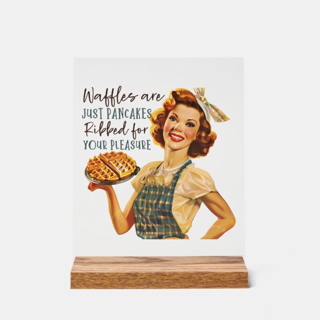 Funny retro lady word art  acrylic sign (Front)