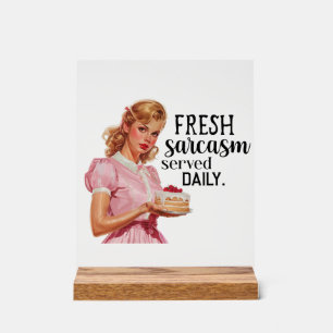 Funny retro lady word art  acrylic sign