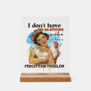Funny retro lady word art  acrylic sign