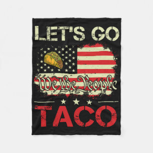 Funny Retro Let’s Go Taco Mexican Food Humor Women Fleece Blanket