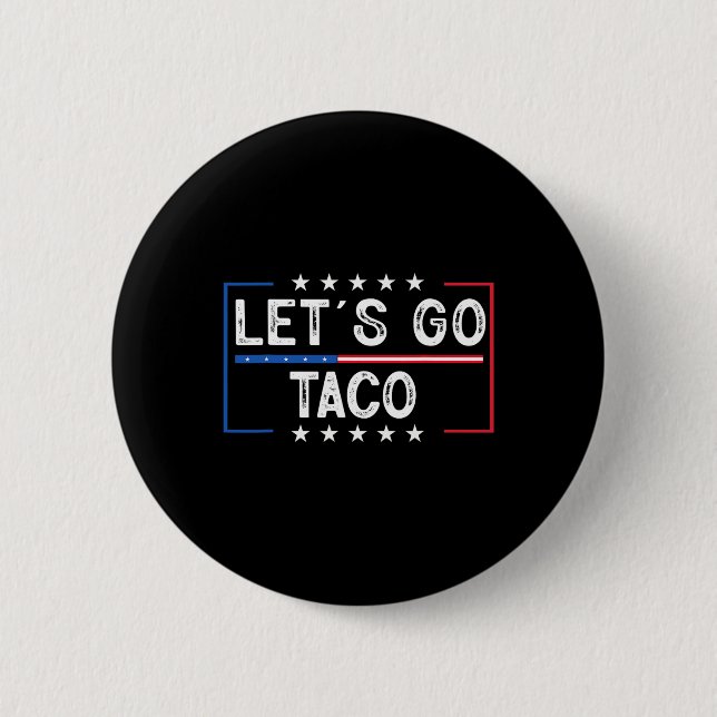 Funny Retro Let's Go Taco  Button (Front)