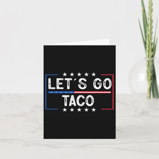 Funny Retro Let's Go Taco  Card (Front)