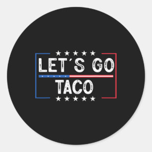 Funny Retro Let's Go Taco Classic Round Sticker