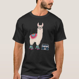 Funny Retro Llama Roller Skate Derby 70s 80s Cute  T-Shirt