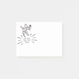 Funny Retro Megaphone Man Broadcasts Your Message Post-it Notes
