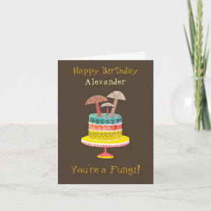 Funny Retro Mushroom Pun Cute Fungi Birthday Card