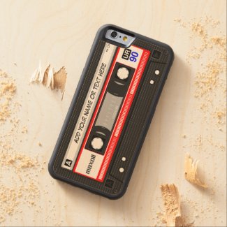 Funny Retro Music Cassette Tape Carved® Maple iPhone 6 Bumper Case