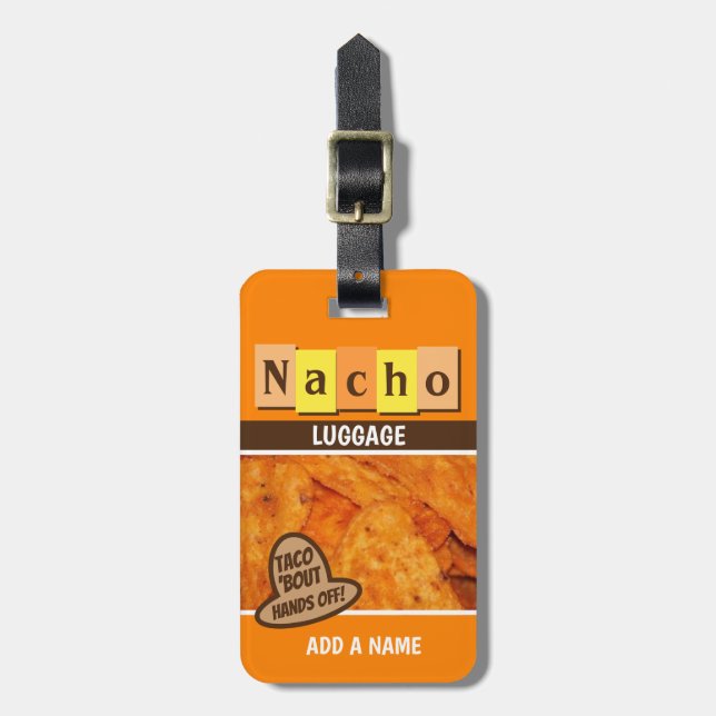 Funny Retro Nacho Luggage Tag (Front Vertical)