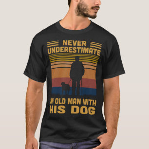 Funny Retro Never Underestimate An Old Man With Hi T-Shirt