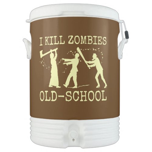 Funny Retro Old School Zombie Killer Hunter Beverage Cooler