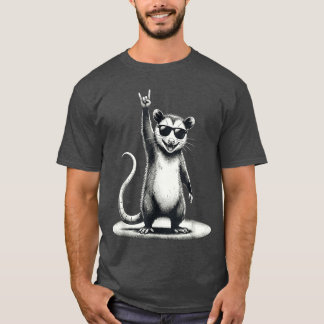 Funny Retro Opossum Rock Music Gift Men Women frie T-Shirt