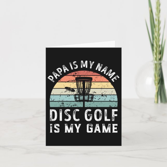 Funny Retro Papa Disc Golf Is My Game Father's Day Card (Front)