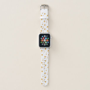 Funny Retro Pepperoni Pizza Minimalist Pattern Apple Watch Band