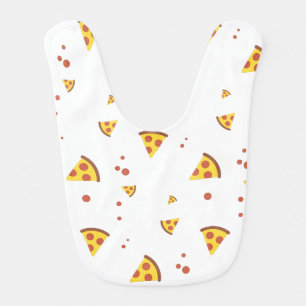 Funny Retro Pepperoni Pizza Minimalist Pattern Baby Bib