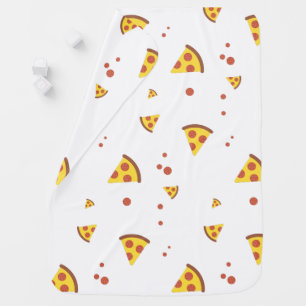 Funny Retro Pepperoni Pizza Minimalist Pattern Baby Blanket