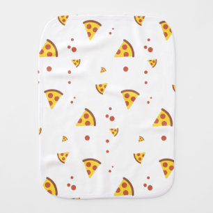 Funny Retro Pepperoni Pizza Minimalist Pattern Baby Burp Cloth
