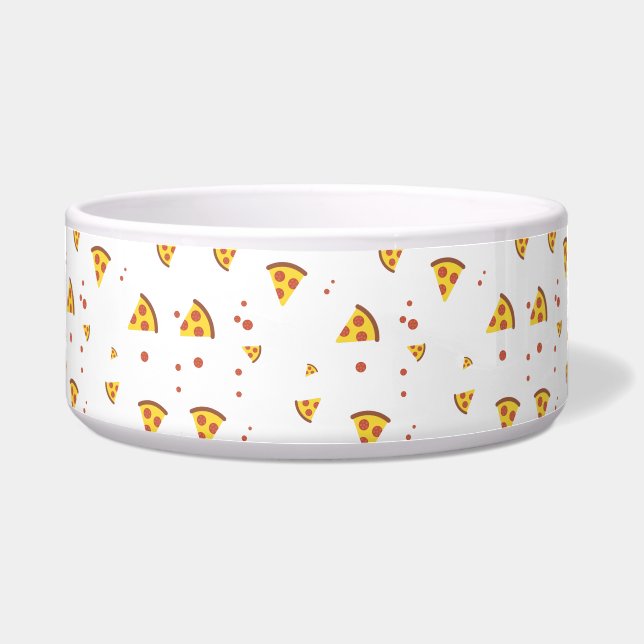 Funny Retro Pepperoni Pizza Minimalist Pattern Bowl (Front)