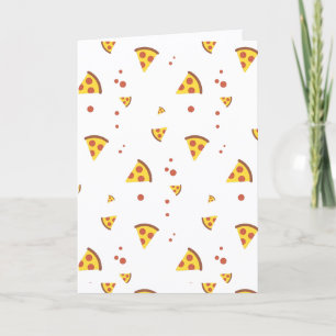 Funny Retro Pepperoni Pizza Minimalist Pattern Card
