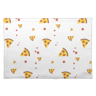 Funny Retro Pepperoni Pizza Minimalist Pattern Cloth Placemat